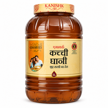 Kanishk Kachi Ghani Mustard Oil - 5L Jar