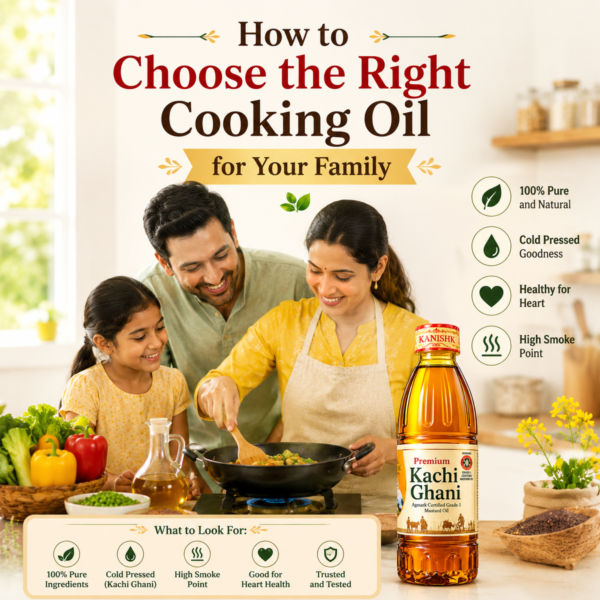 Kanishk Agmark Kacchi Ghani Mustard Oil - 2L Jar