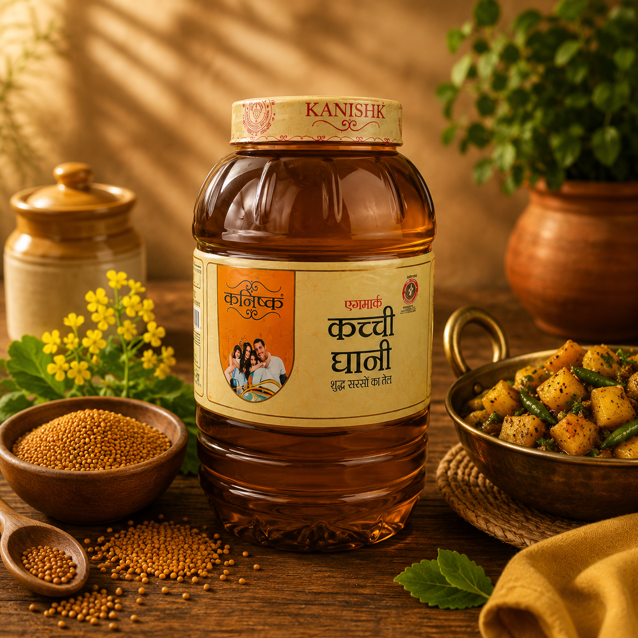 Kanishk Kachi Ghani Mustard Oil - 5L Jar